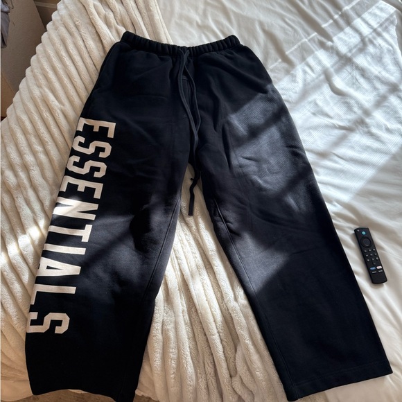 Essentials Other - Fear of God Essentials Black Sweatpants with Bold Logo